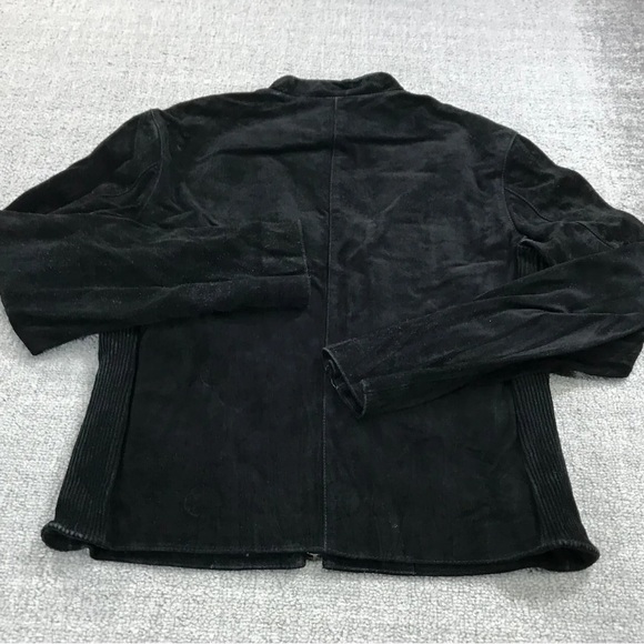 Todd Snyder M Suede Cafe Racer Moto Jacket in Black - Picture 3 of 7